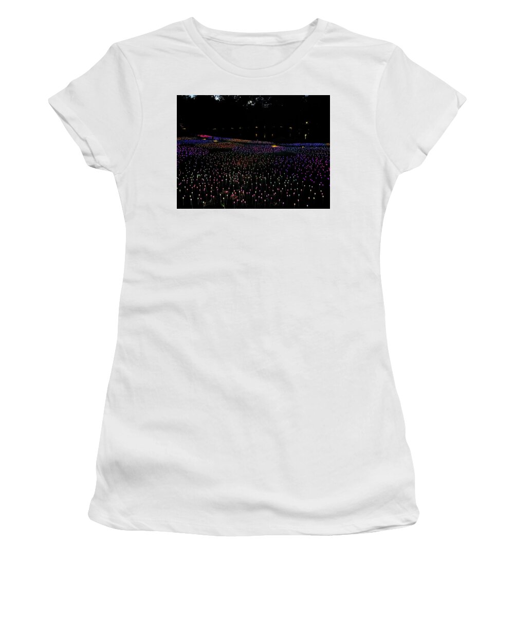 Field Of Light Women's T-Shirt featuring the photograph Field of Light #2 Longwood Gardens by Deborah League