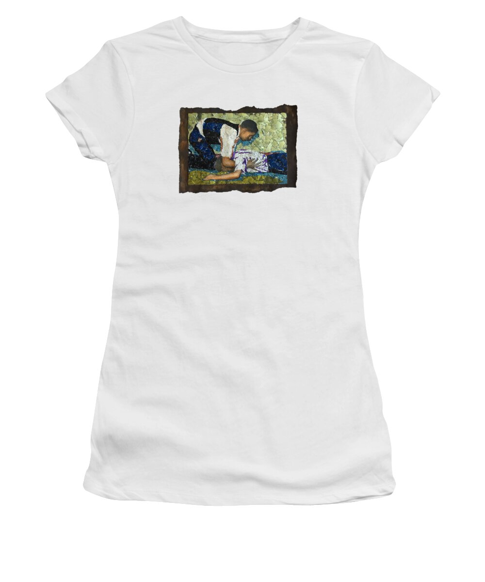 Glass Women's T-Shirt featuring the mixed media Fig. 110 A. Fireman's carry. by Matthew Lazure