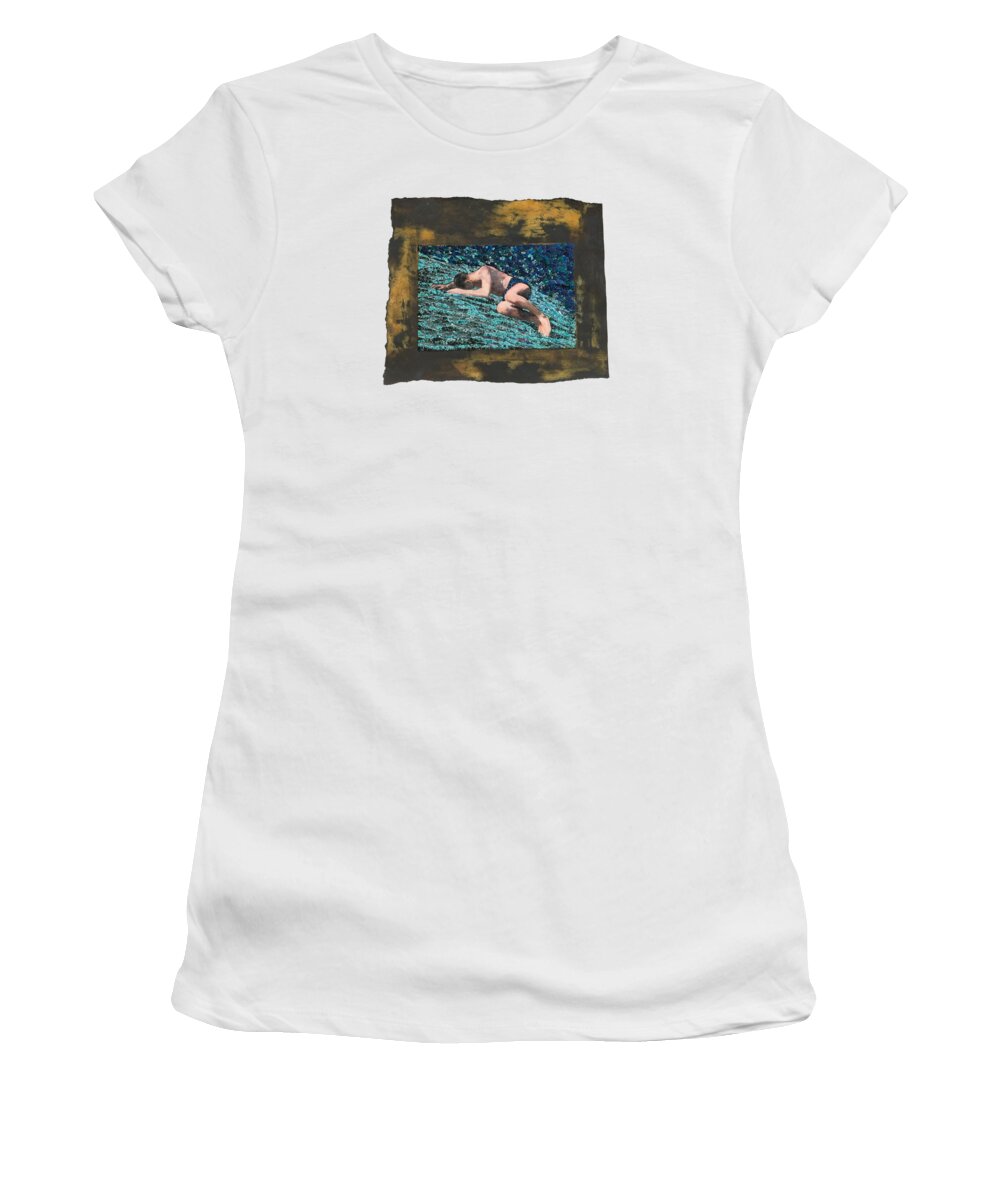 Glass Women's T-Shirt featuring the mixed media Fig. 39. Position of victim of stomach cramp. by Matthew Lazure