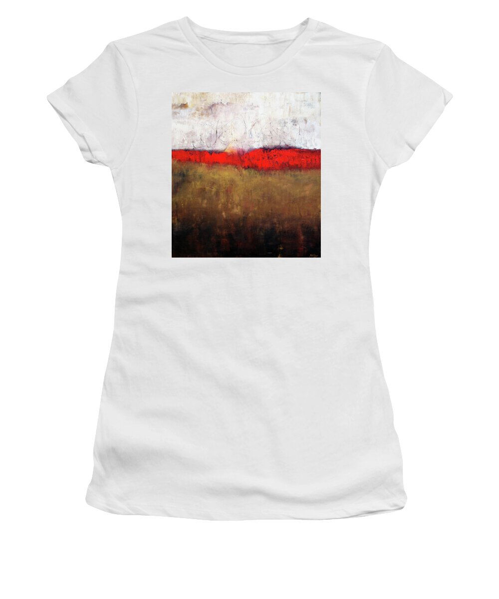  Women's T-Shirt featuring the painting First Light by Jim Stallings
