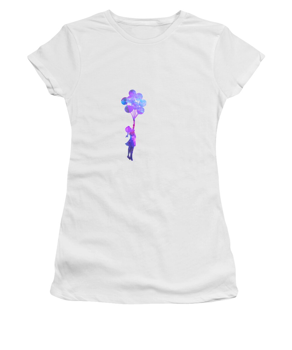 Girl Women's T-Shirt featuring the mixed media Floating V1 - Transparent Image by Eileen Backman