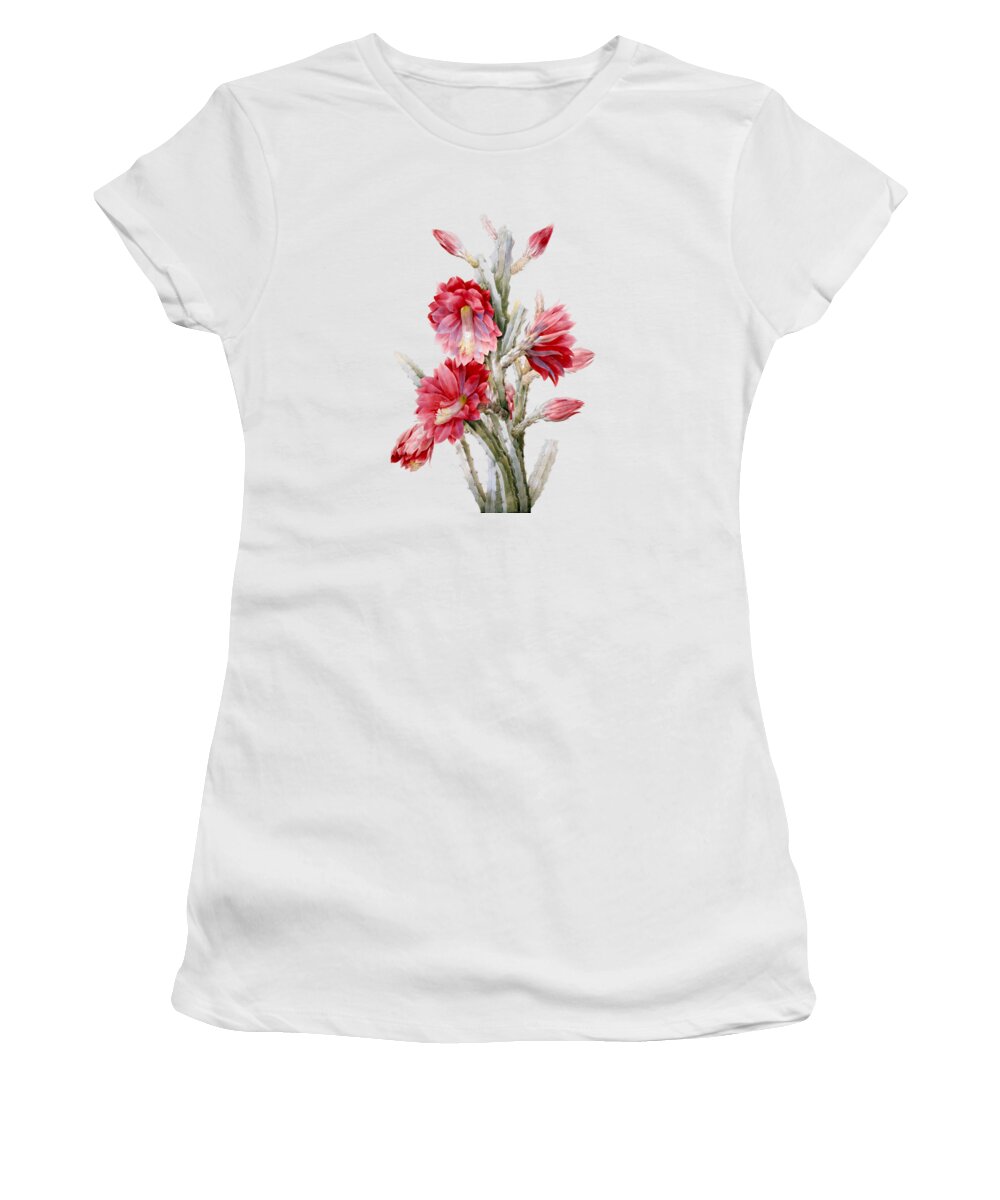Cactus Women's T-Shirt featuring the digital art Floral cactus by Madame Memento