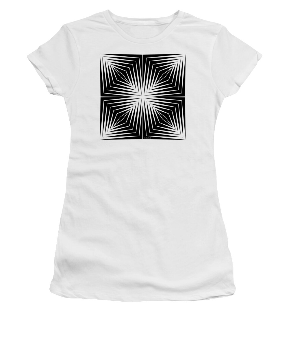Op Art Women's T-Shirt featuring the mixed media Follow The Light by Gianni Sarcone