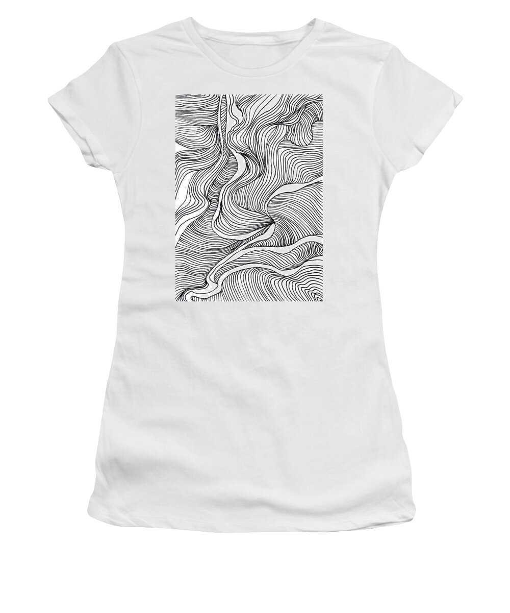  Women's T-Shirt featuring the drawing Follow The Rhythm by Minor Details