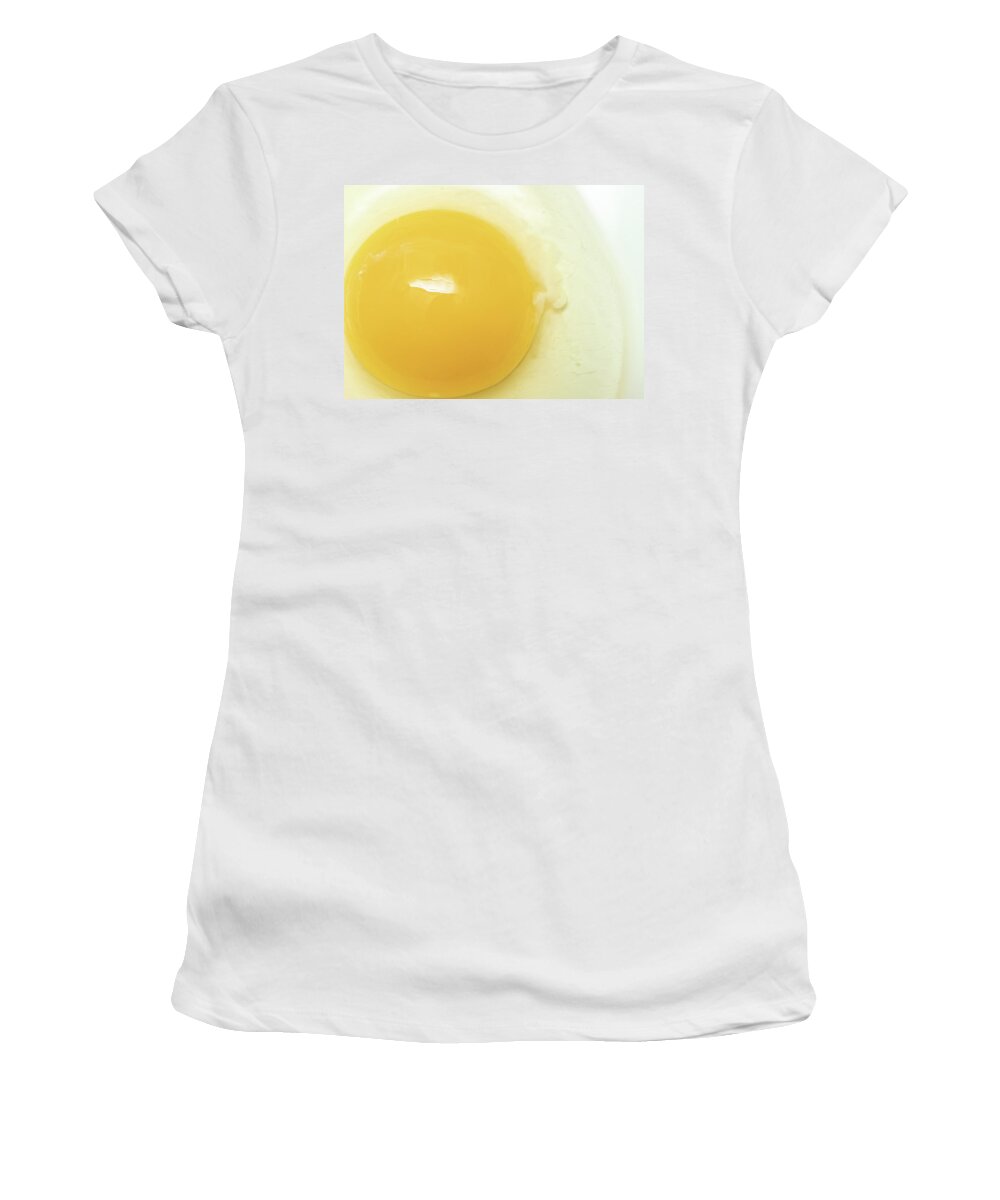 Food Women's T-Shirt featuring the photograph Food Photography - Egg Yolk by Amelia Pearn