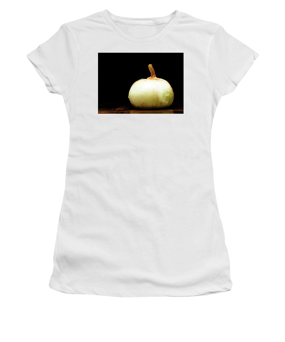Food Women's T-Shirt featuring the photograph Food Photography - Onion by Amelia Pearn
