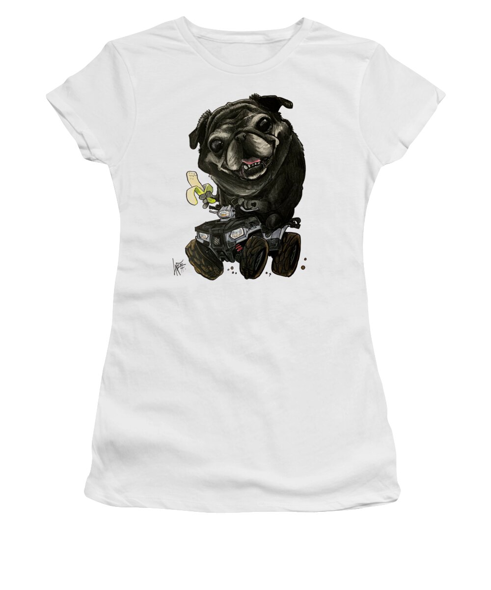 Fraboni Women's T-Shirt featuring the drawing Fraboni 5496 by Canine Caricatures By John LaFree