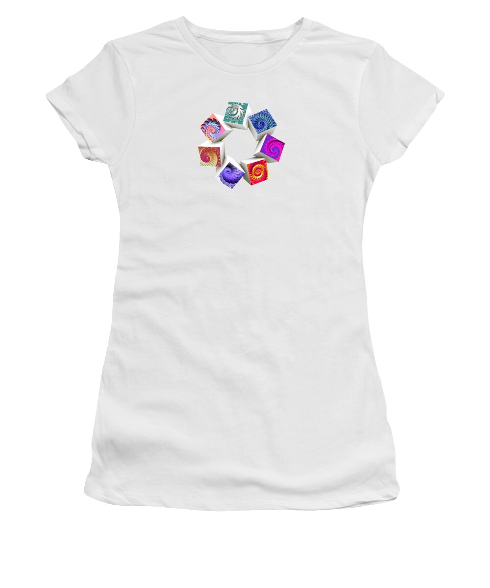 Fractal Geometro Iv Women's T-Shirt featuring the digital art Fractal Geometro 4 by Susan Maxwell Schmidt