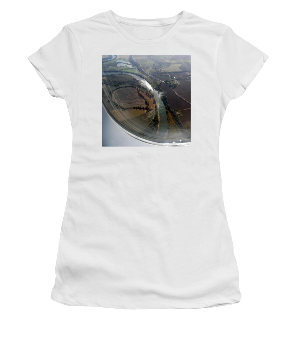 Aerial Women's T-Shirt featuring the photograph French Aerial Countryside VII by Aisha Isabelle