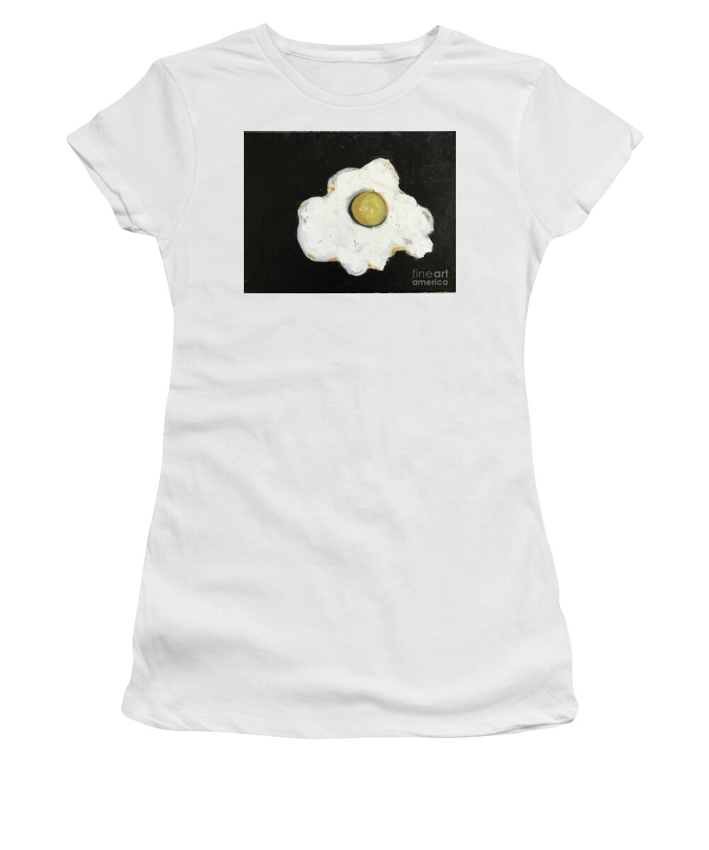 Original Art Work Women's T-Shirt featuring the painting Fried Egg by Theresa Honeycheck