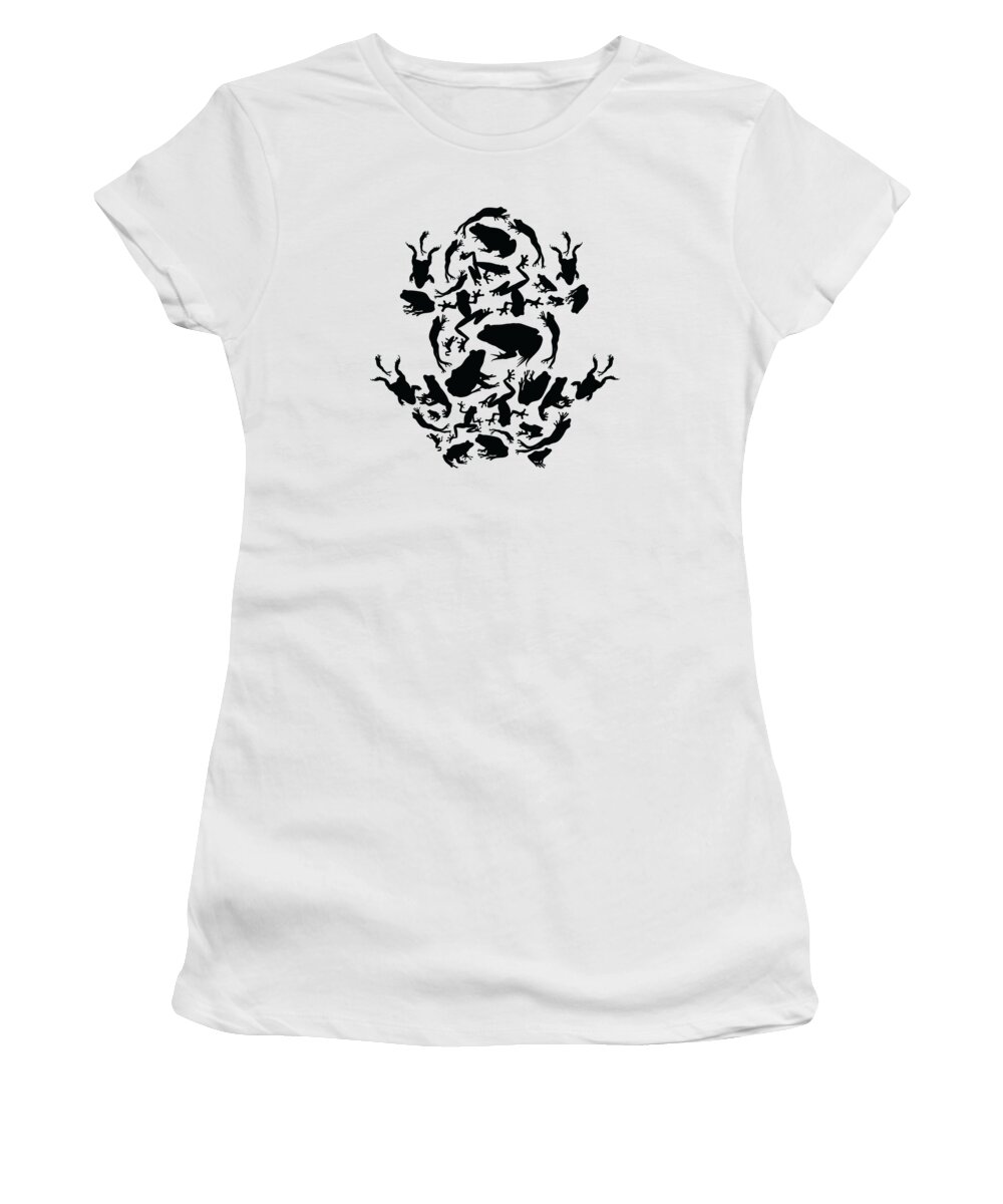 Frog Women's T-Shirt featuring the digital art Frog Amphibians Frogs Silhouette by Toms Tee Store