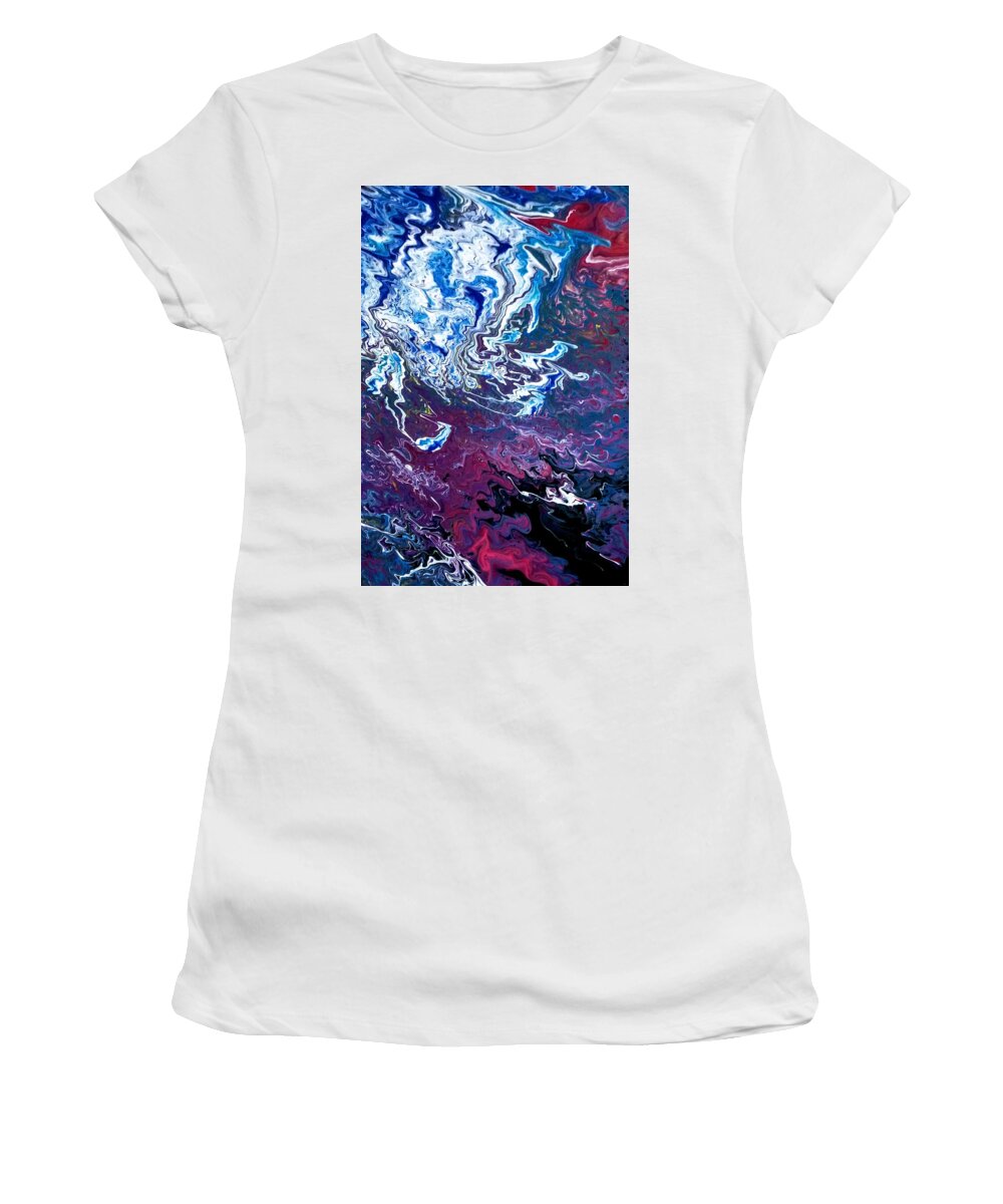 Purple Women's T-Shirt featuring the painting Frozen Sky by Anna Adams