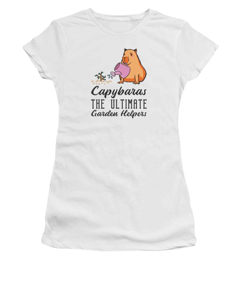 Gardening Women's T-Shirt featuring the digital art Gardening Capybara Garden Planting Gardener by Toms Tee Store