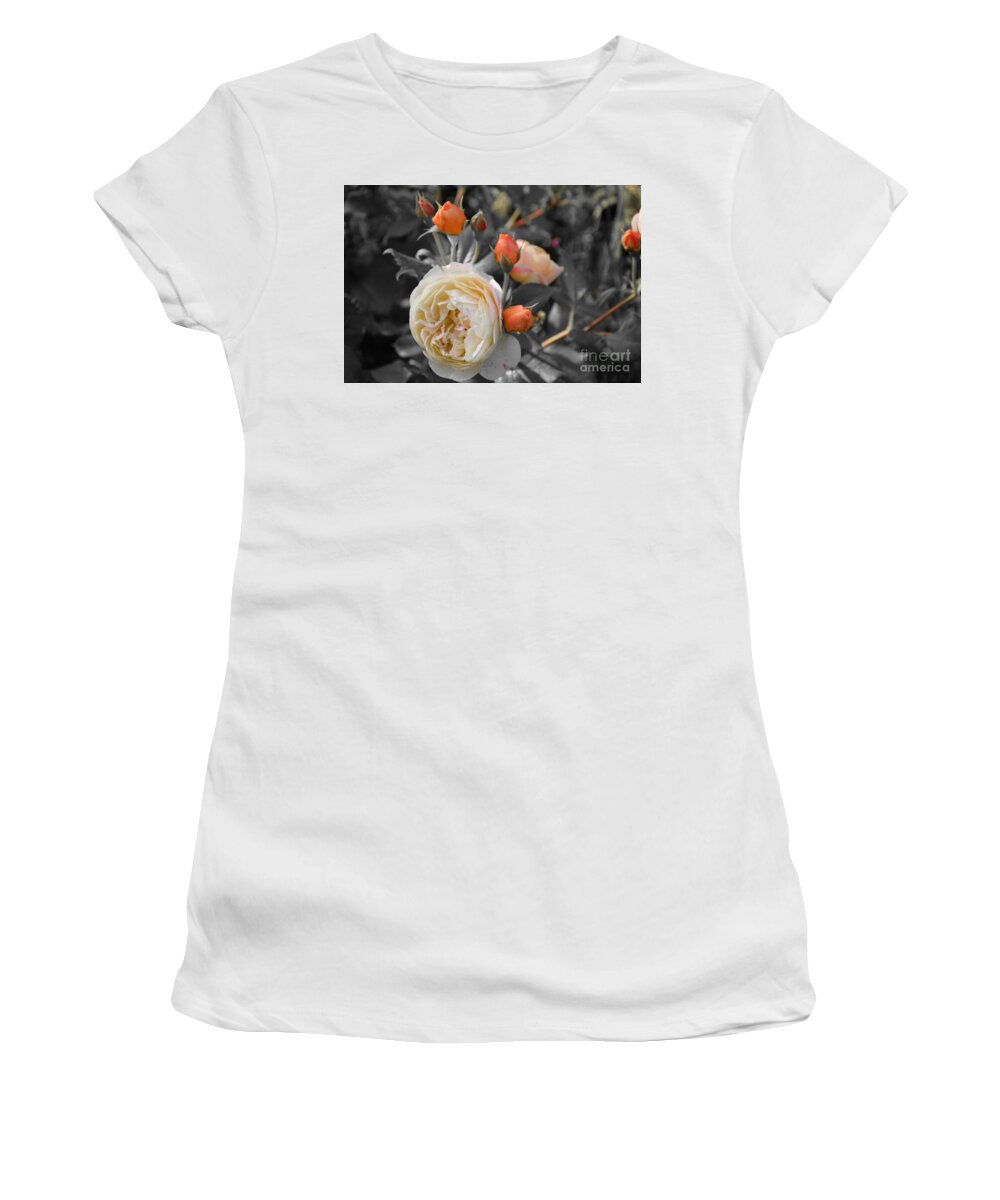 Rose Women's T-Shirt featuring the photograph Gently Golden Rose by Sea Change Vibes