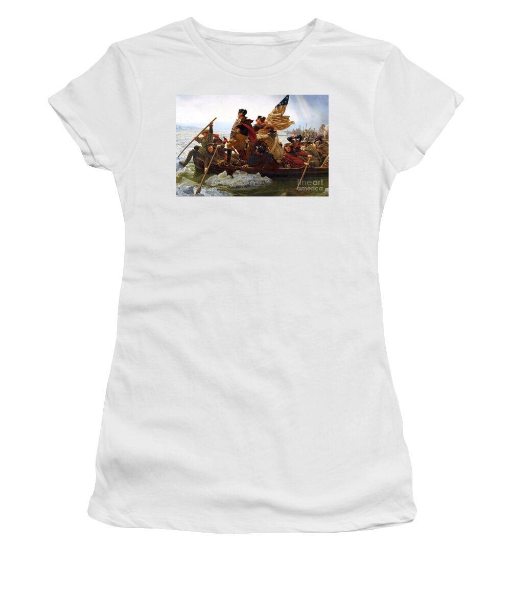 George Women's T-Shirt featuring the photograph George Washington Crossing The Delaware by Action