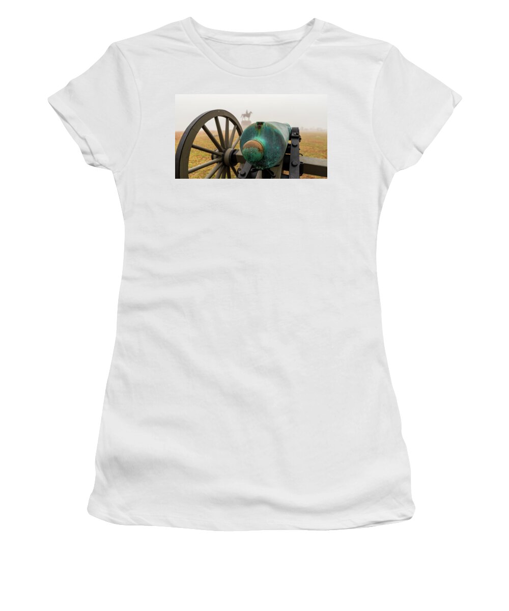 Gettysburg Women's T-Shirt featuring the photograph Gettysburg Cannon by Amelia Pearn