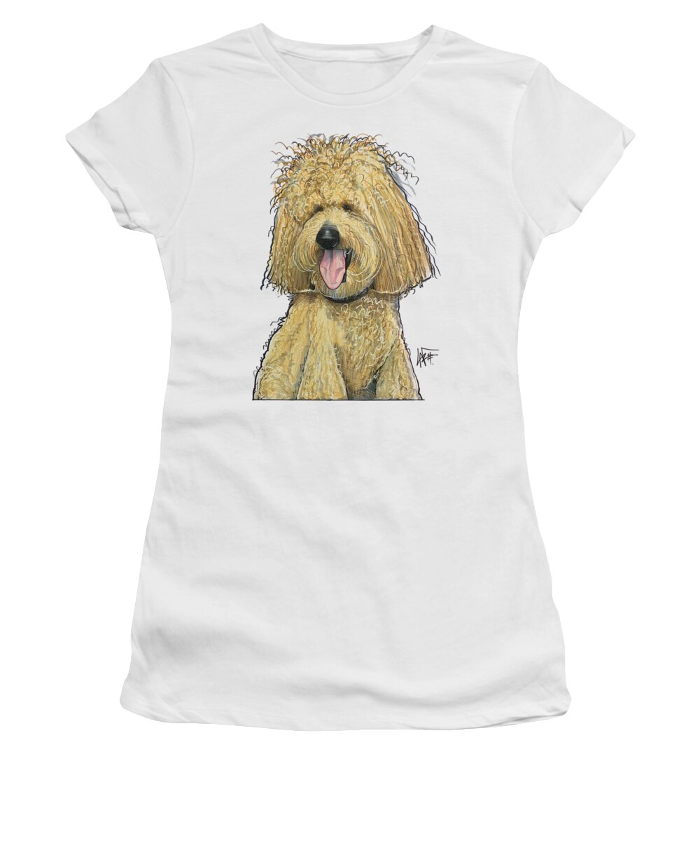 Godby Women's T-Shirt featuring the drawing Godby 5308 by Canine Caricatures By John LaFree