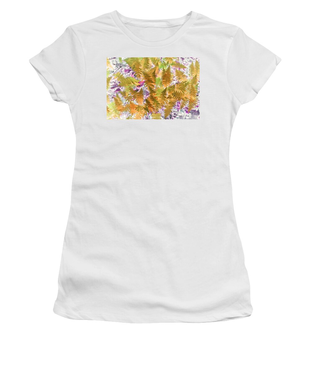 Ferns Women's T-Shirt featuring the photograph Golden Ferns by Missy Joy