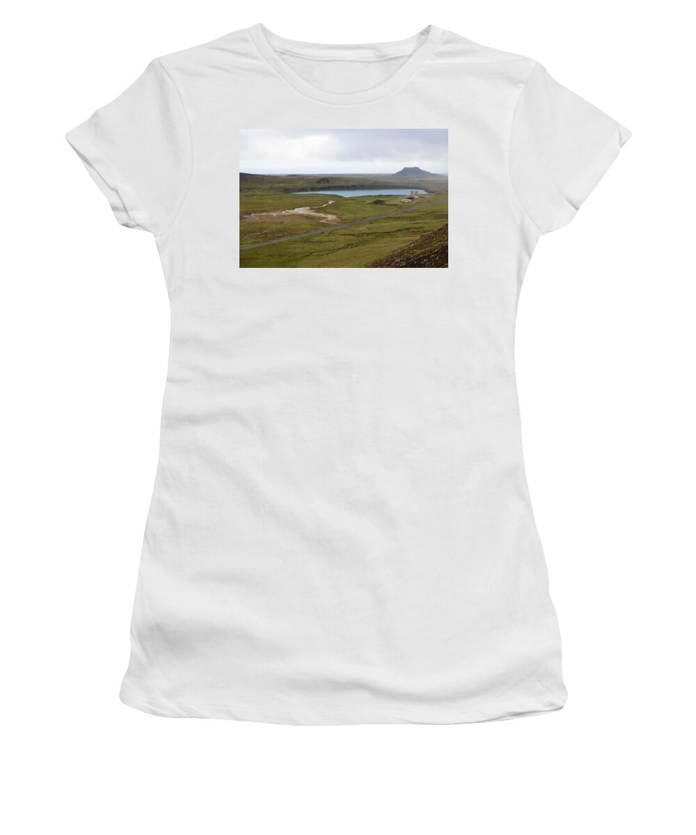 Iceland Women's T-Shirt featuring the photograph Graenavatn lake from Seltun geothermal area by RicardMN Photography