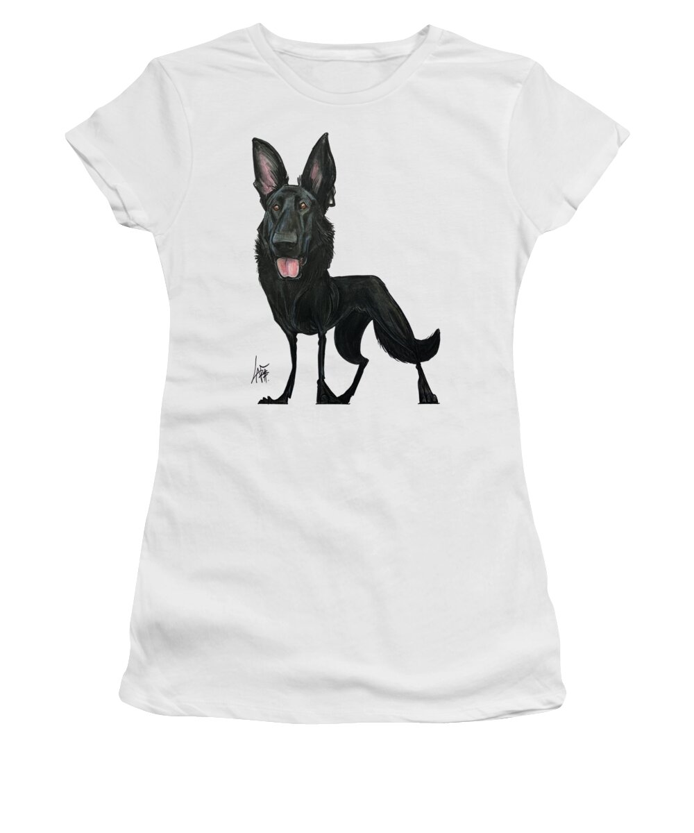 Dog Women's T-Shirt featuring the drawing Grove 5462 by Canine Caricatures By John LaFree