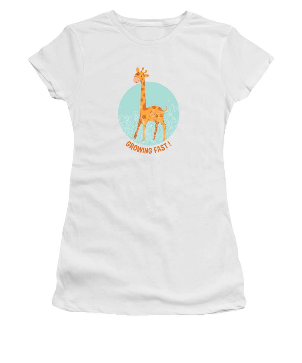 Adorable Women's T-Shirt featuring the digital art Growing Fast Giraffe by Jacob Zelazny