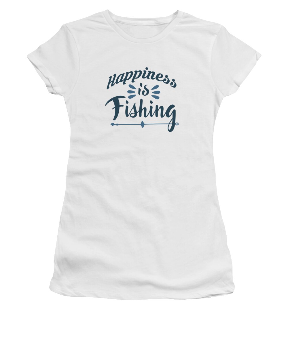 Fishing Women's T-Shirt featuring the digital art Happiness is fishing by Jacob Zelazny