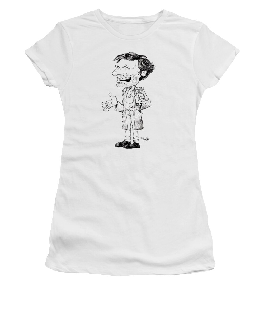 Caricature Women's T-Shirt featuring the drawing Hawkeye Pierce by Mike Scott