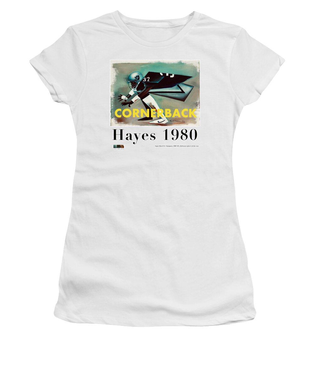 Lester Hayes Women's T-Shirt featuring the mixed media Hayes 1980 by Martel Chapman