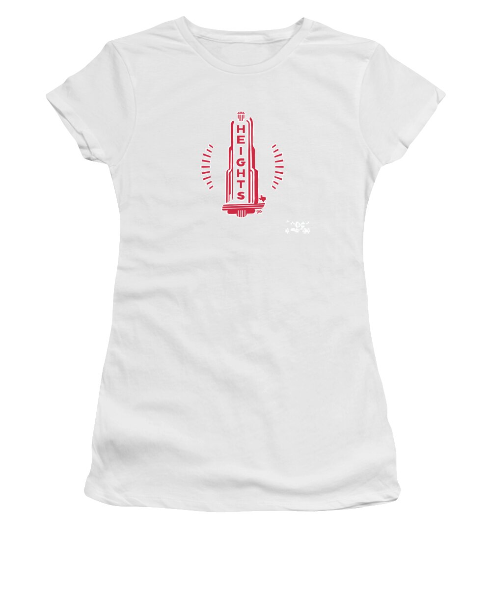Jan M Stephenson Designs Women's T-Shirt featuring the digital art Heights Theater Marquee by Jan M Stephenson
