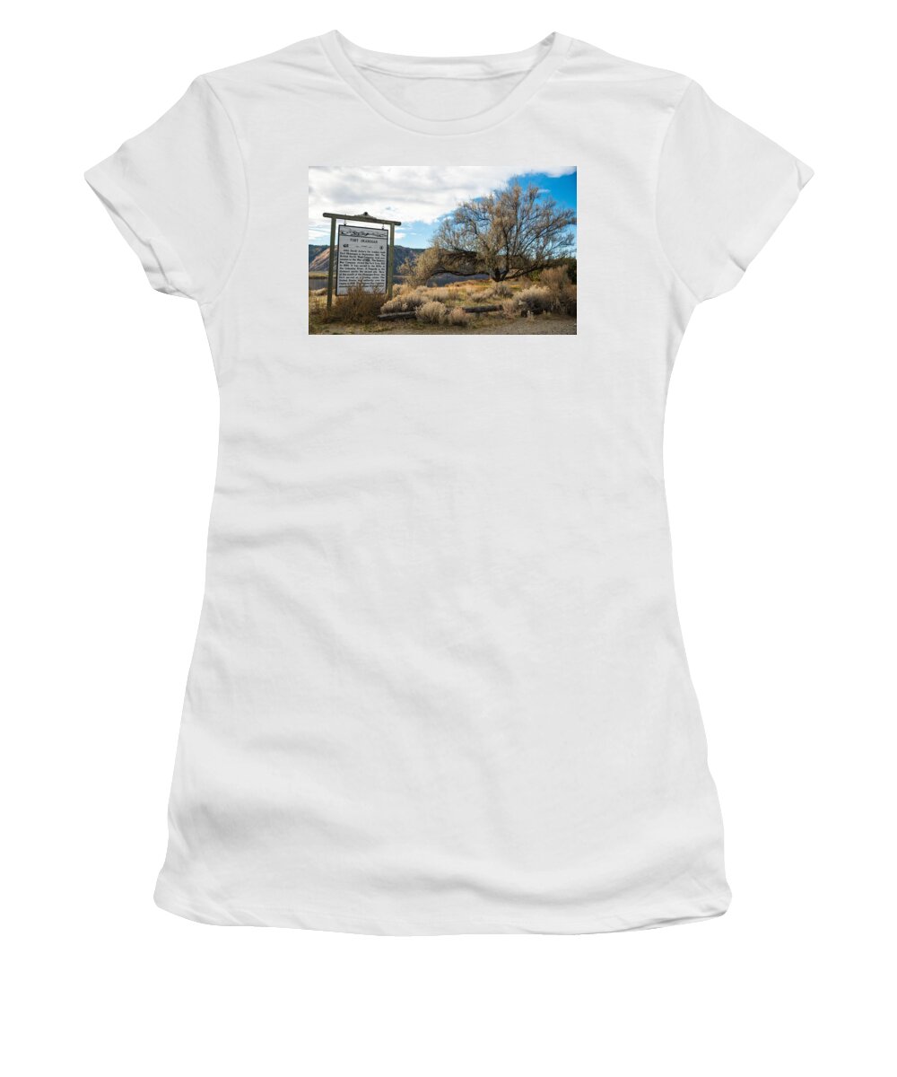 History And Willow Tree Women's T-Shirt featuring the photograph History and Willow Tree by Tom Cochran