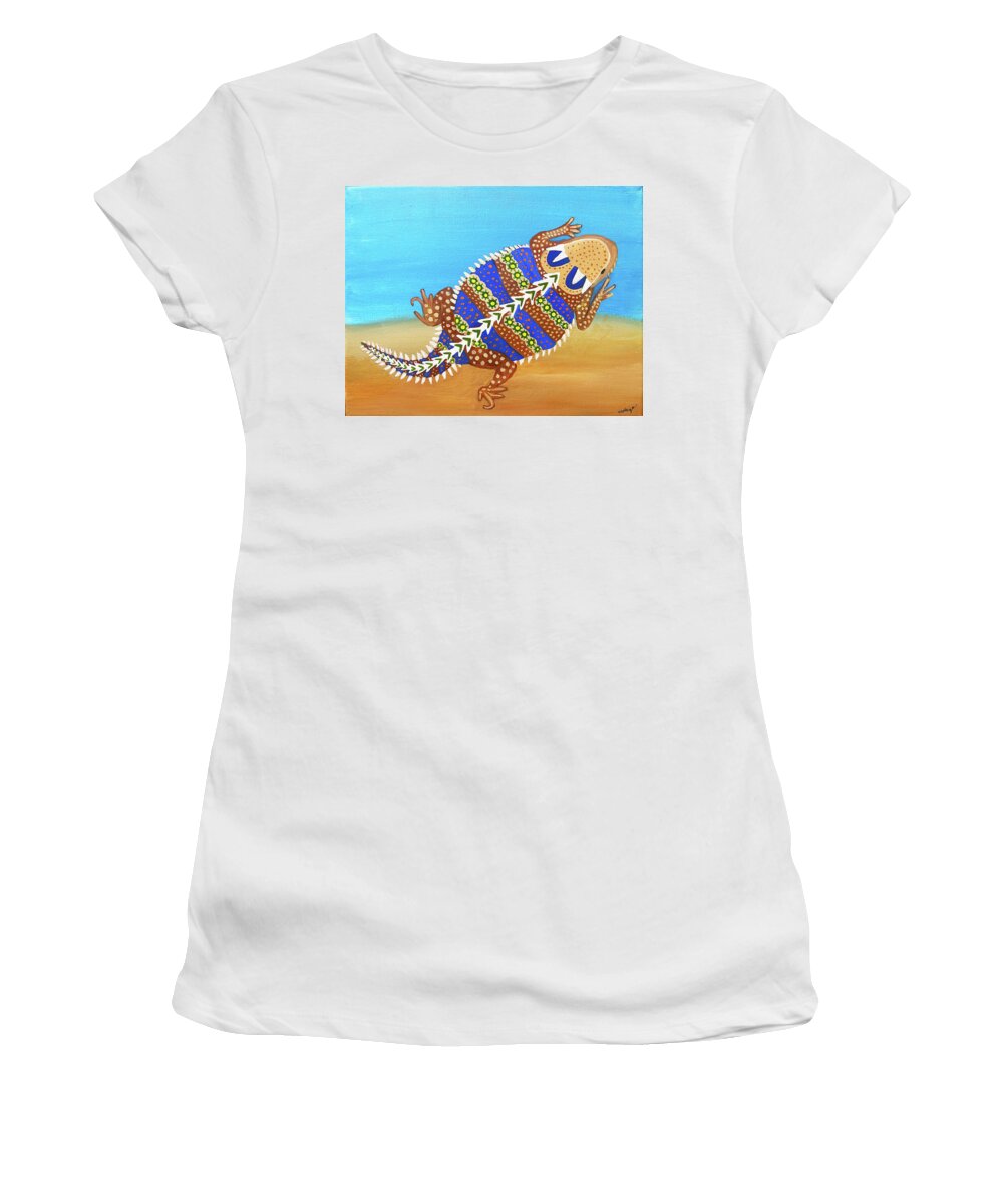 Horny Toad Women's T-Shirt featuring the painting Horny Toad by Christina Wedberg