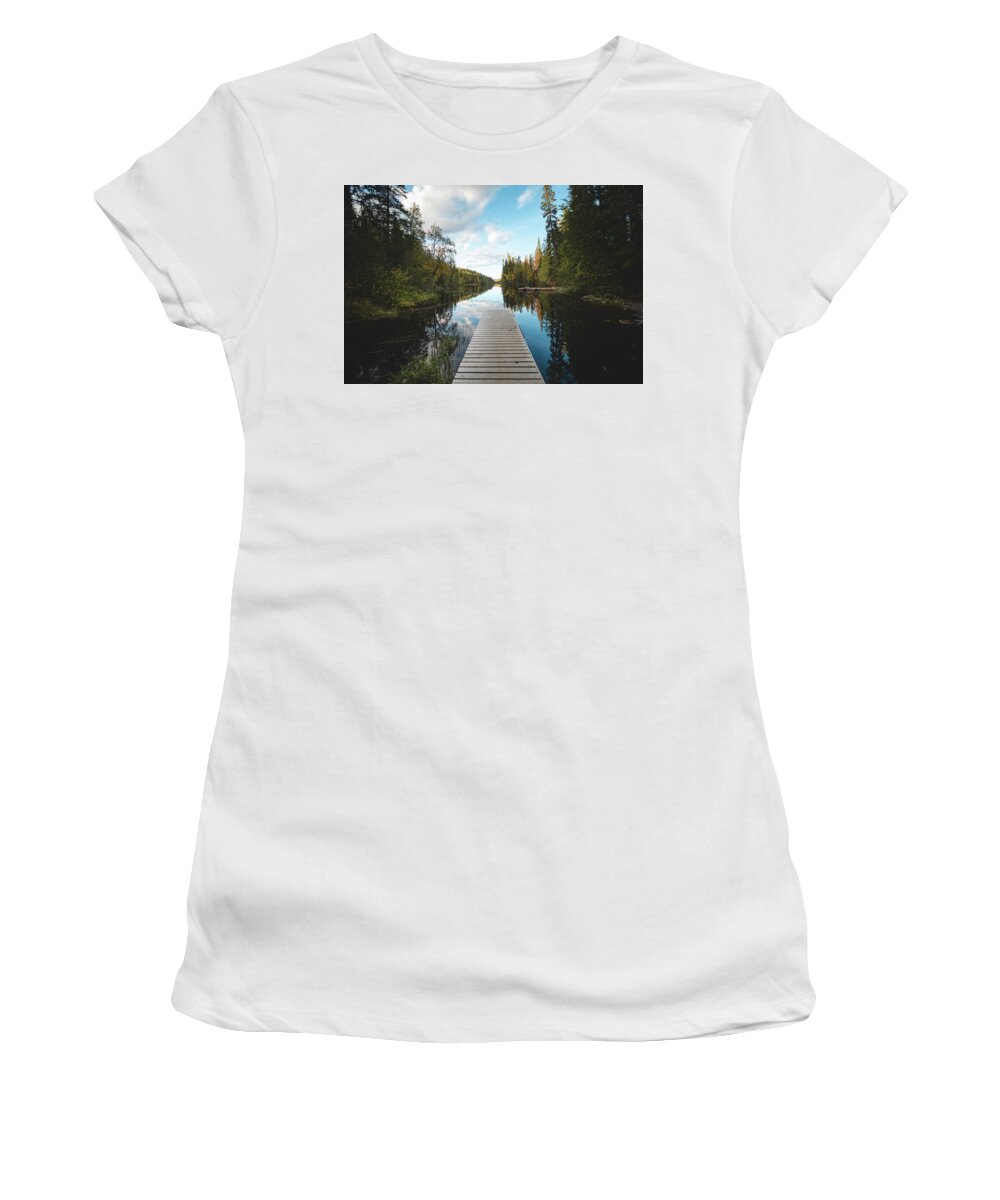 Male Emotion Women's T-Shirt featuring the photograph Hossa national park, Finland by Vaclav Sonnek