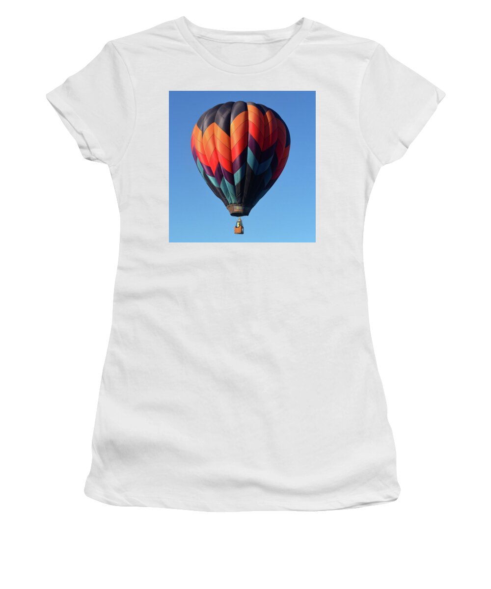 Hot Air Balloon Women's T-Shirt featuring the photograph Hot air balloon work 12 by David Lee Thompson