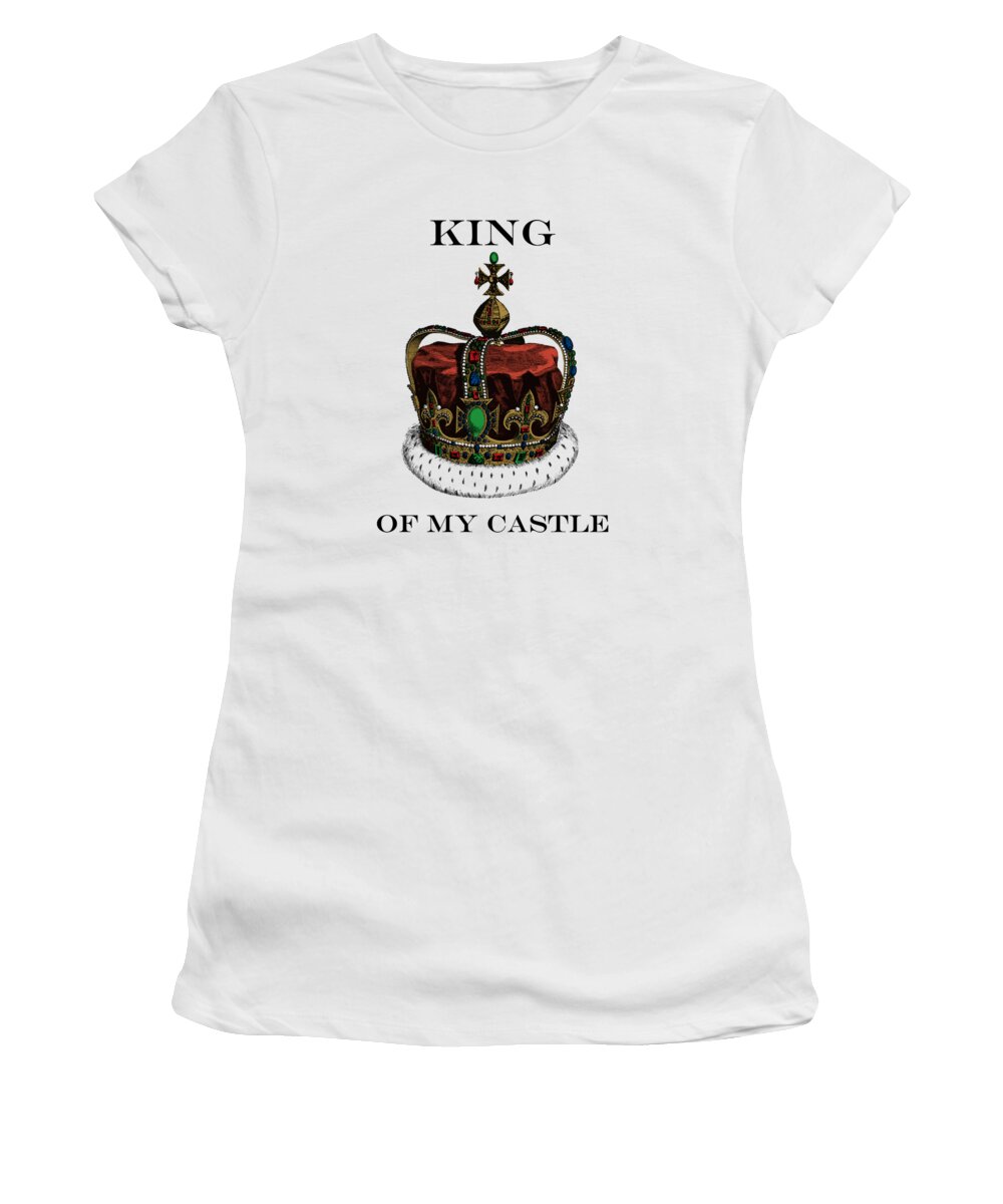 King Women's T-Shirt featuring the digital art I am the king of my castle by Madame Memento