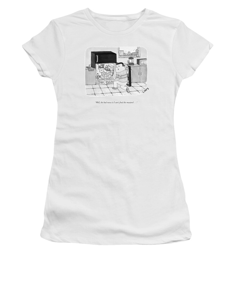 A24694 Women's T-Shirt featuring the drawing I Can't Find The Mustard by Lars Kenseth