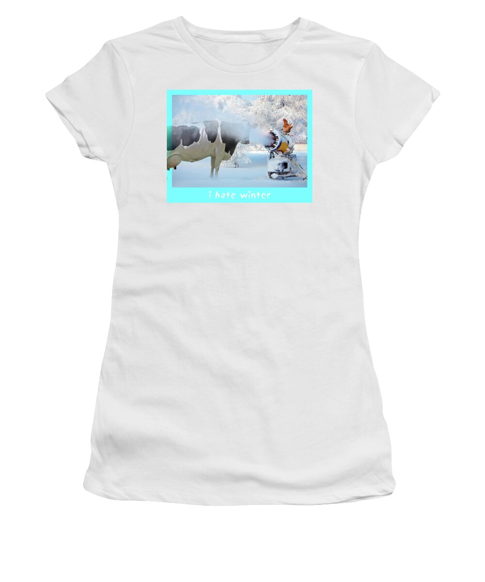 Adventurers Of Sadie And Emma Women's T-Shirt featuring the photograph I hate winter by James Bethanis