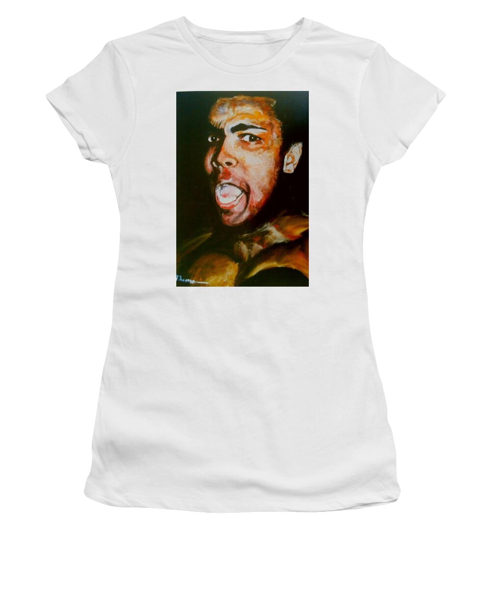Ali Women's T-Shirt featuring the painting I'm a Bad Man by Victor Thomason
