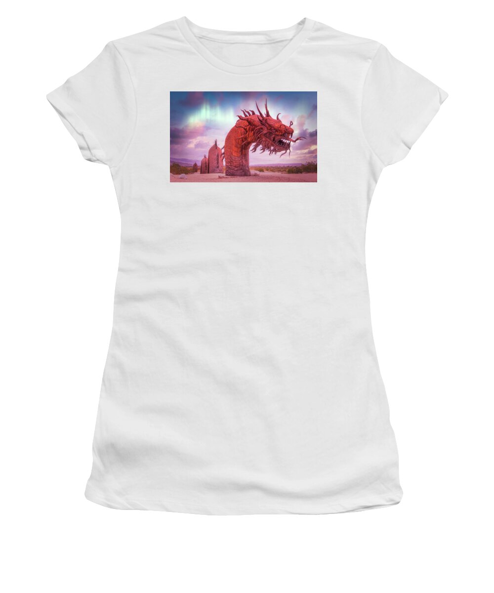Anza Borrego Dragon Women's T-Shirt featuring the photograph Imagining Dragons by Rebecca Herranen