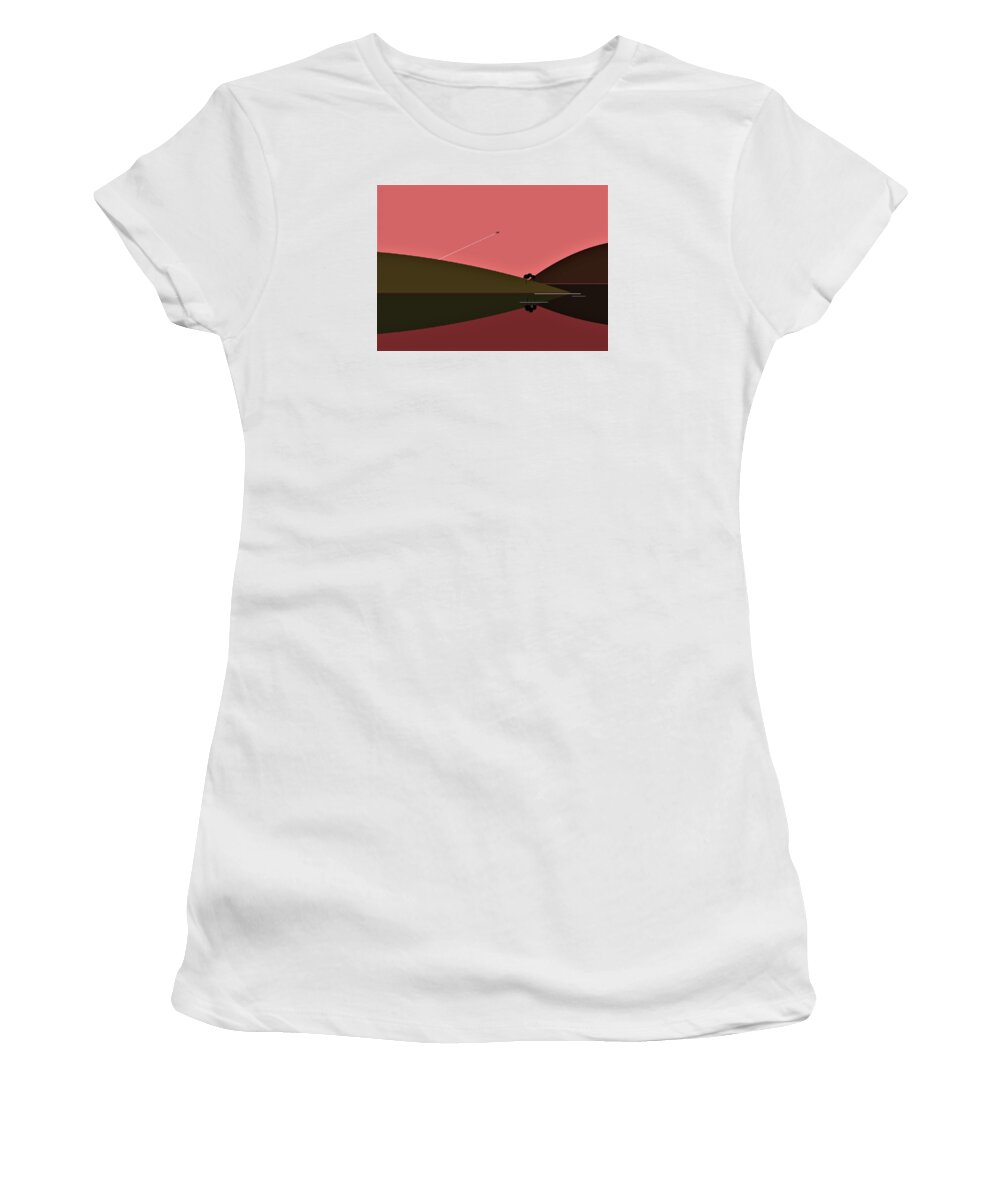Flying Women's T-Shirt featuring the digital art In Flight by Fatline Graphic Art