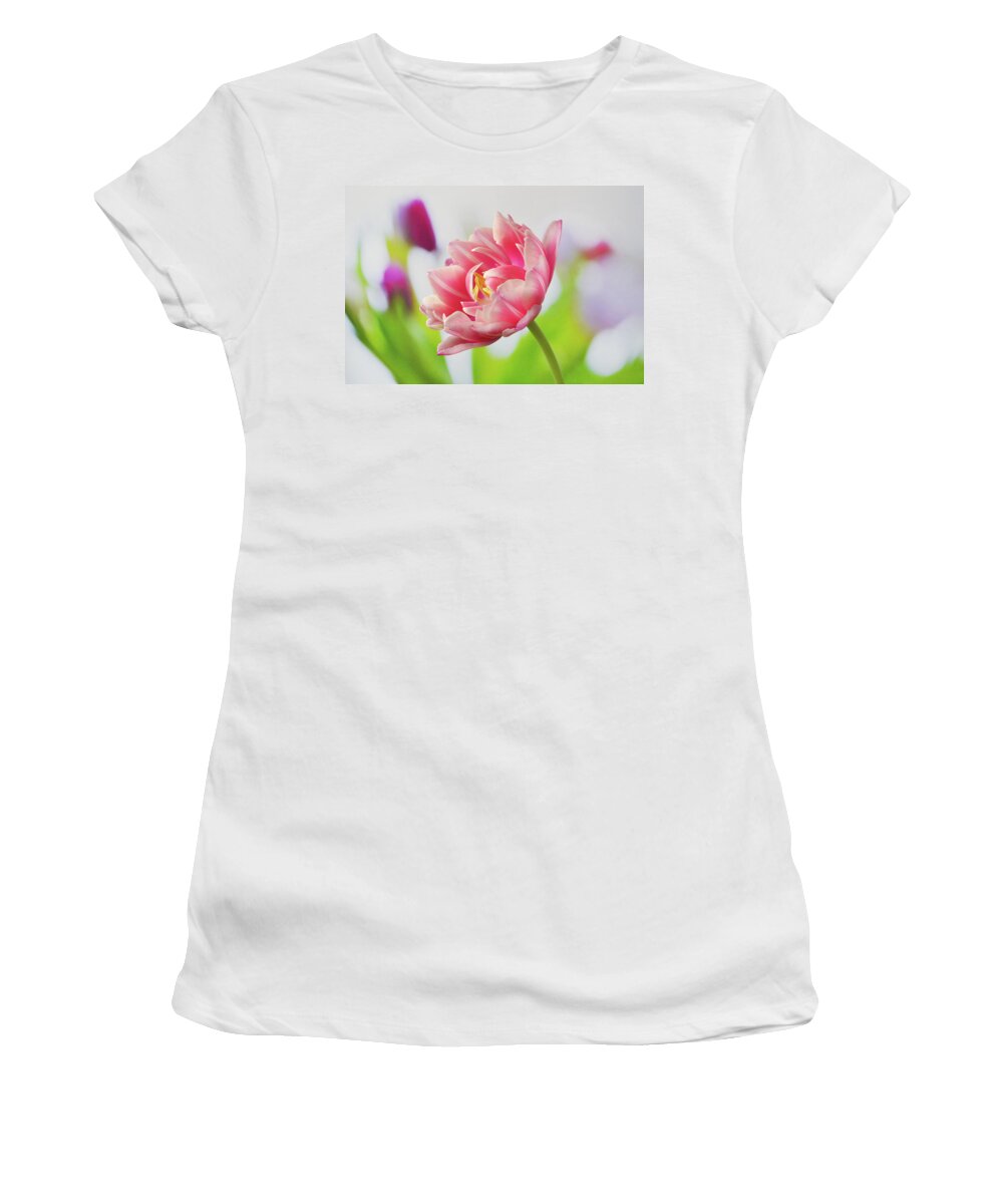 Tulips Women's T-Shirt featuring the photograph In Front Of The Bunch by Terence Davis
