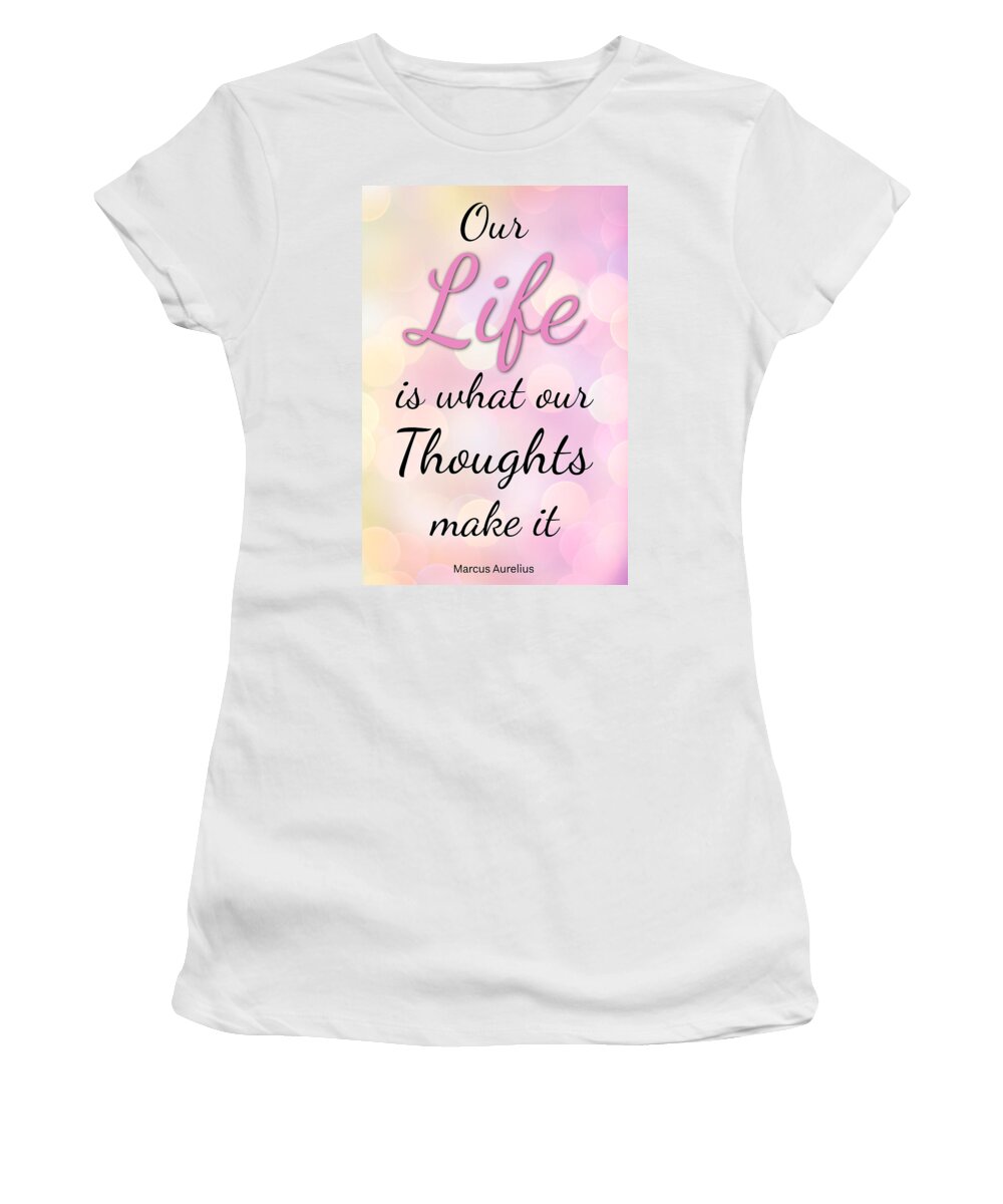 Life Quote Women's T-Shirt featuring the digital art Inspirational Life Quote Marcus Aurelius by Matthias Hauser