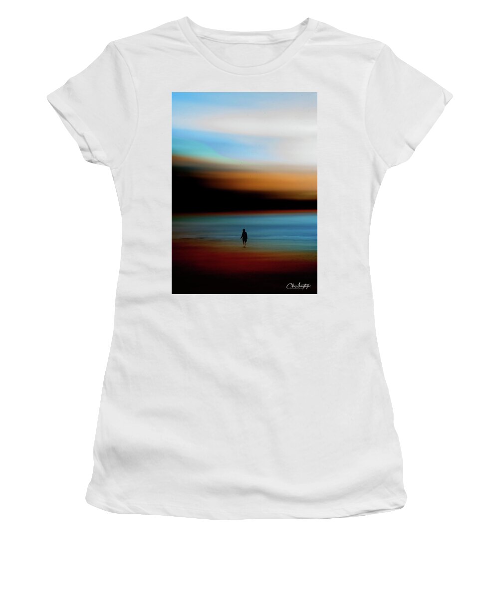 Blue Women's T-Shirt featuring the digital art Into the Blue by Chris Armytage
