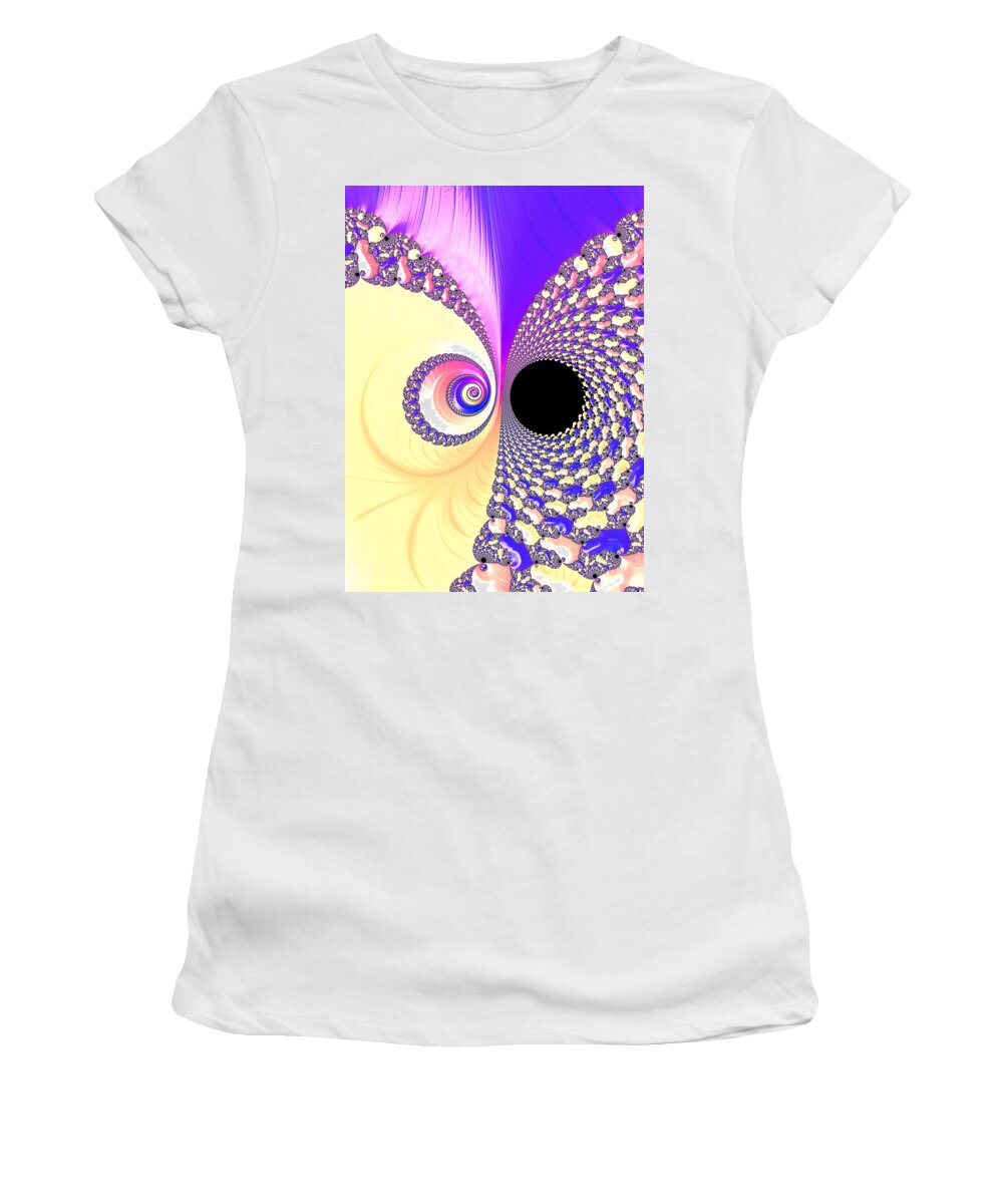 Fractals Women's T-Shirt featuring the digital art Into the Spiral by Vickie Fiveash