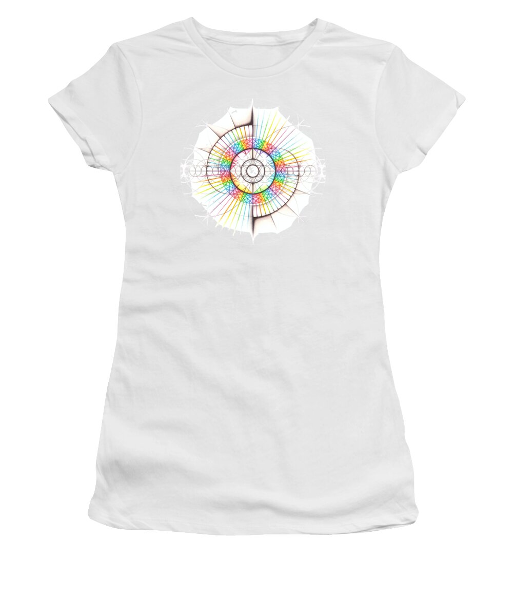 Abstract Women's T-Shirt featuring the drawing Intuitive Geometry - The Intuitive Self and Personality Matrix by Nathalie Strassburg