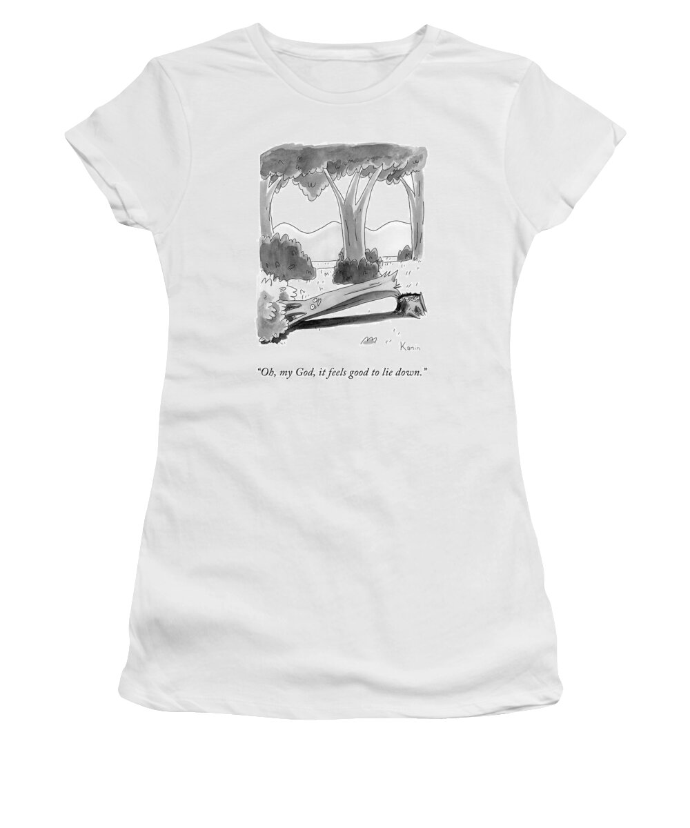 Oh Women's T-Shirt featuring the drawing It Feels Good by Zachary Kanin