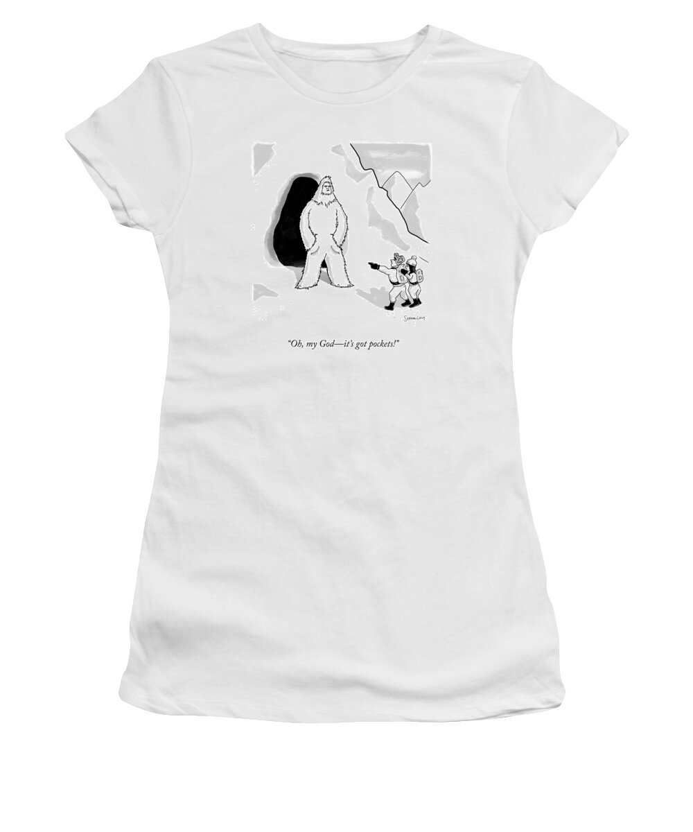 oh Women's T-Shirt featuring the drawing It's Got Pockets by Sharon Levy