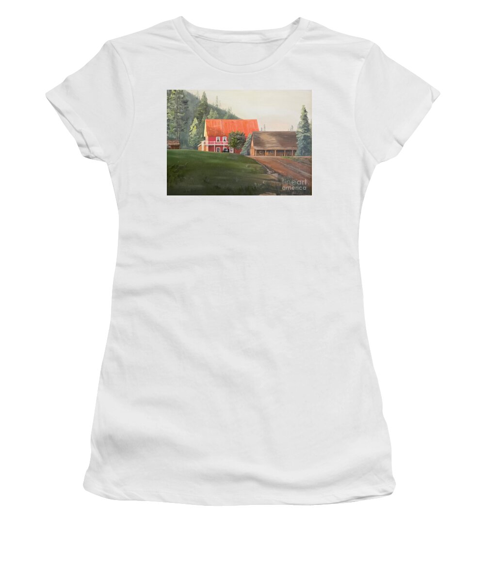 Johnsville Women's T-Shirt featuring the painting Johnsville by Doug Gist