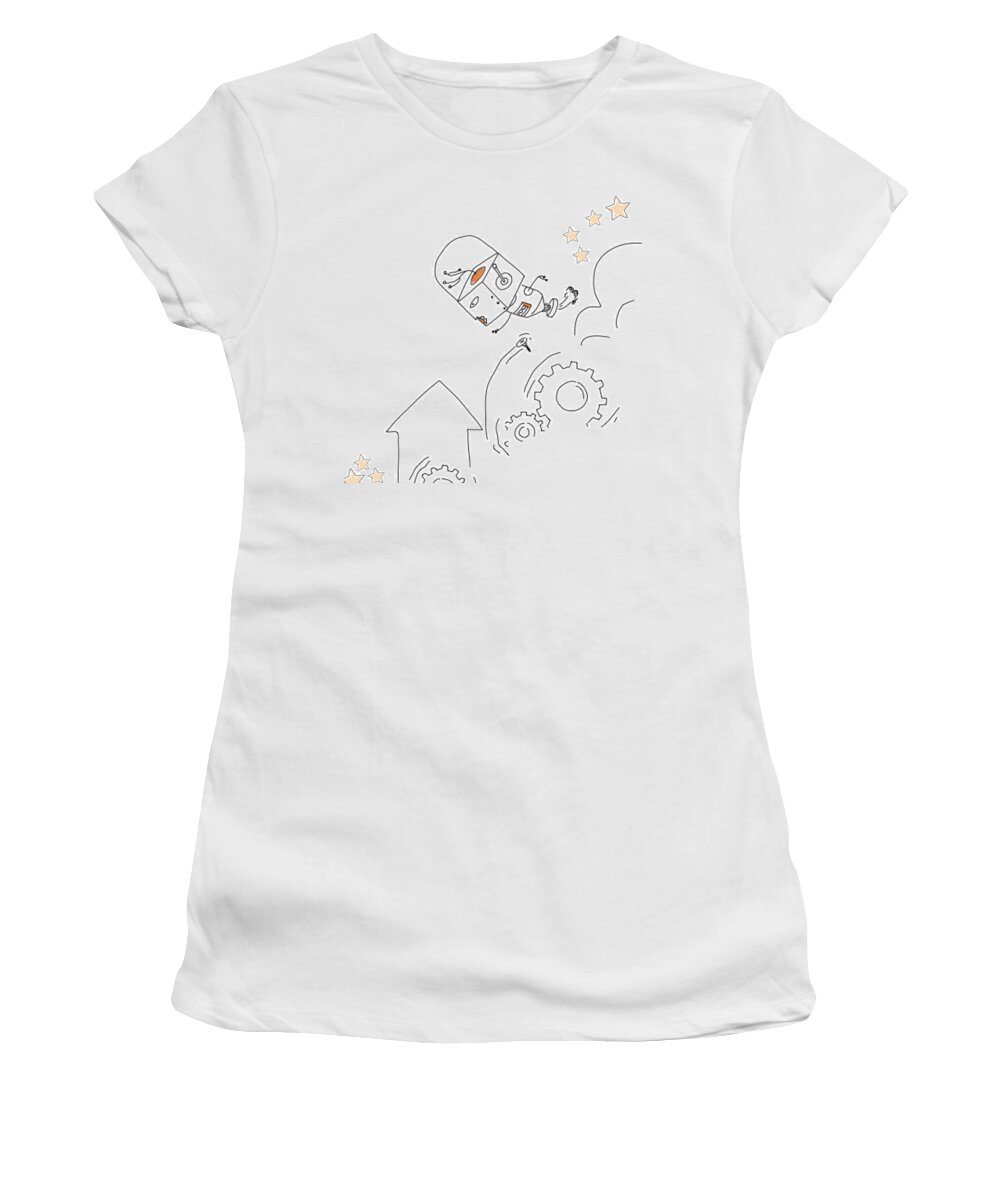 Kan Women's T-Shirt featuring the drawing Kan Driven by J Lyn Simpson