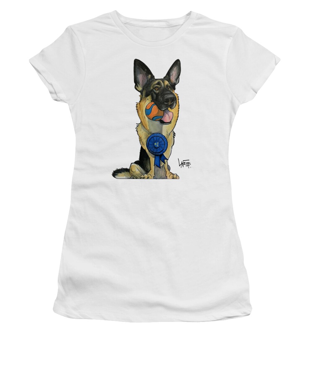 Dog Women's T-Shirt featuring the drawing Kertesz 5396 by Canine Caricatures By John LaFree