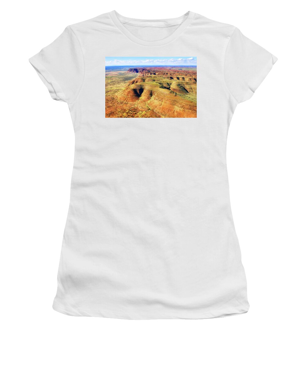 Aerial Women's T-Shirt featuring the photograph Kings Canyon Aerial by Lexa Harpell